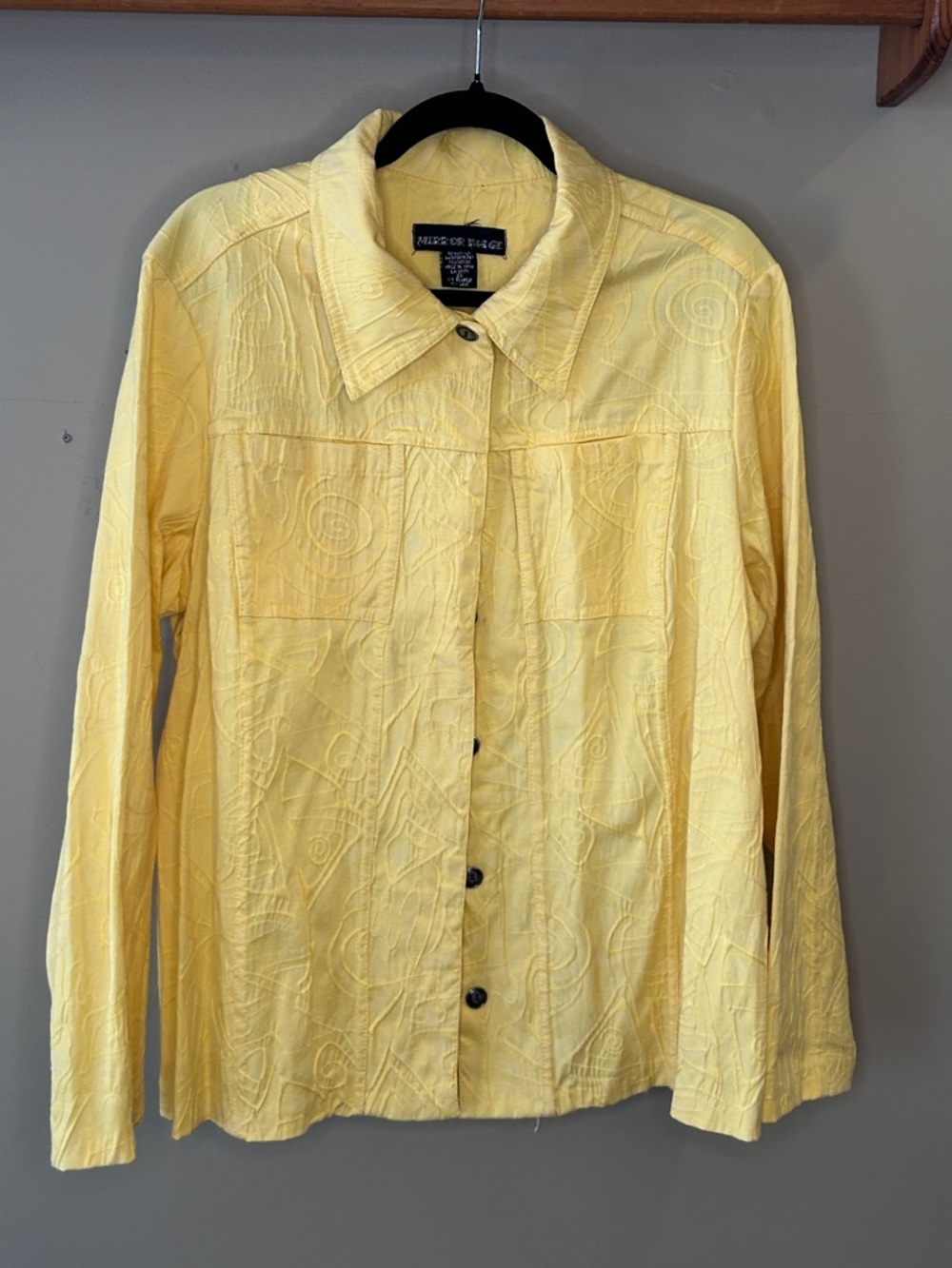 Eileen Fisher Soft Pale Yellow Button-Up Jacket
